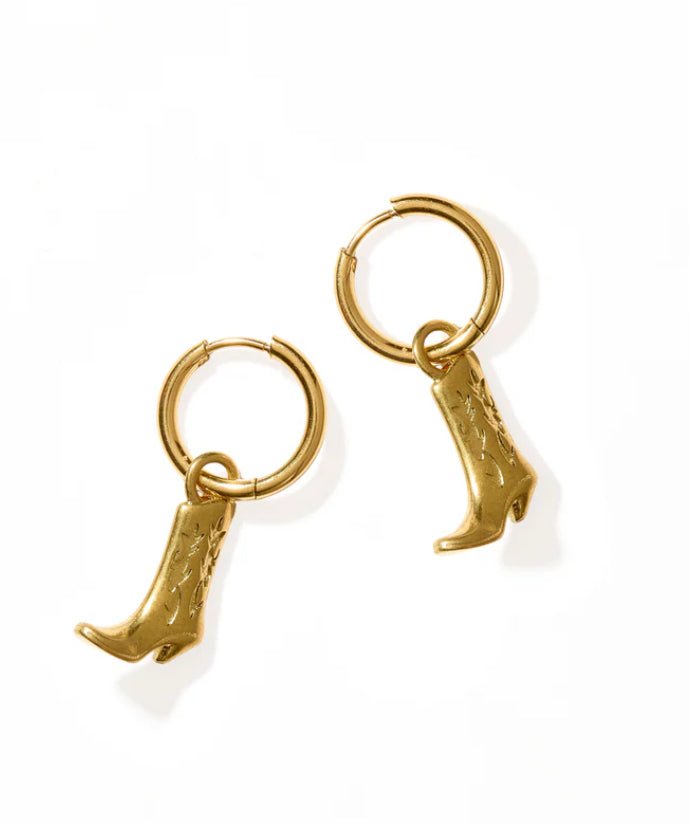 Huggie Charm Earrings - Luca Boot - Grace + Diane