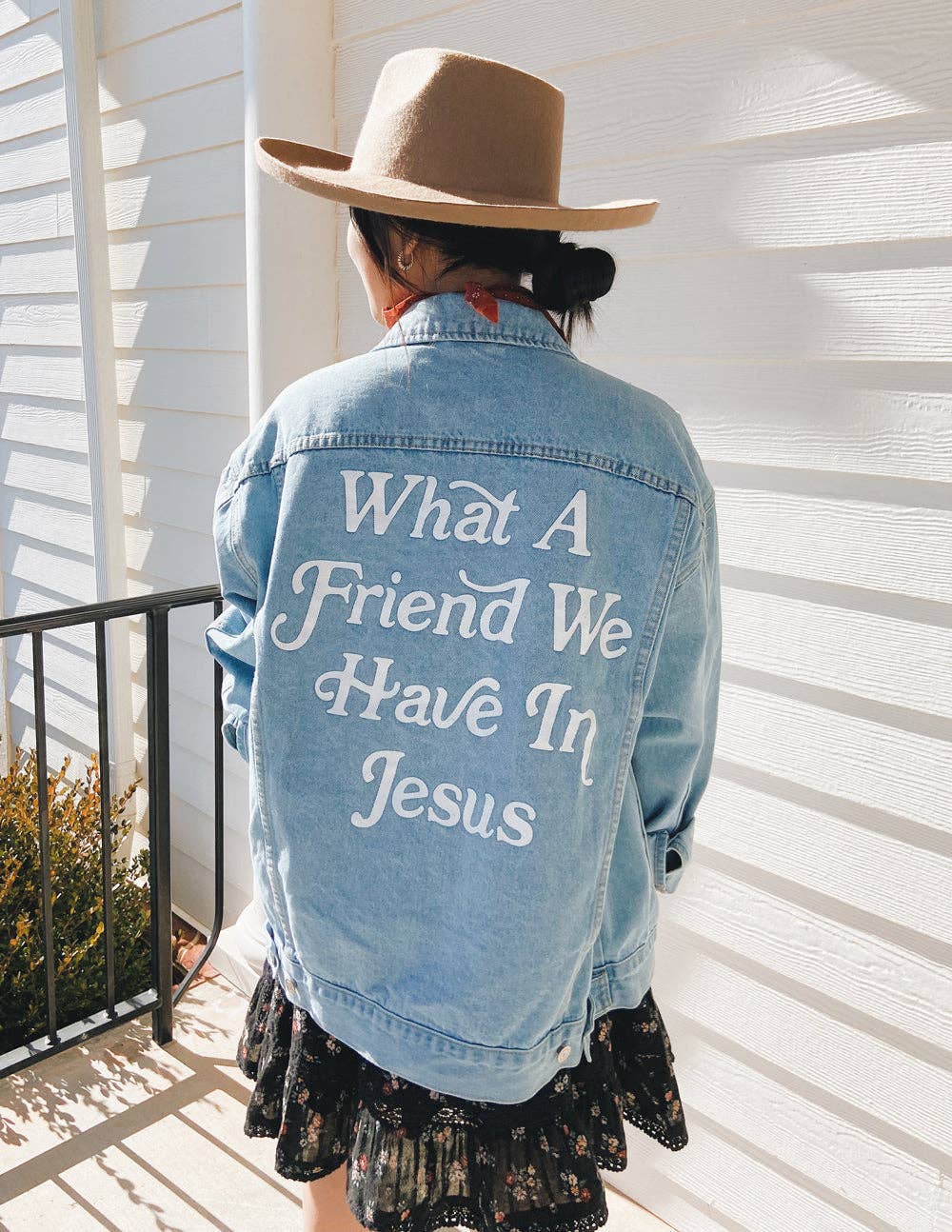 What a Friend In Jesus Denim Jacket - Grace + Diane