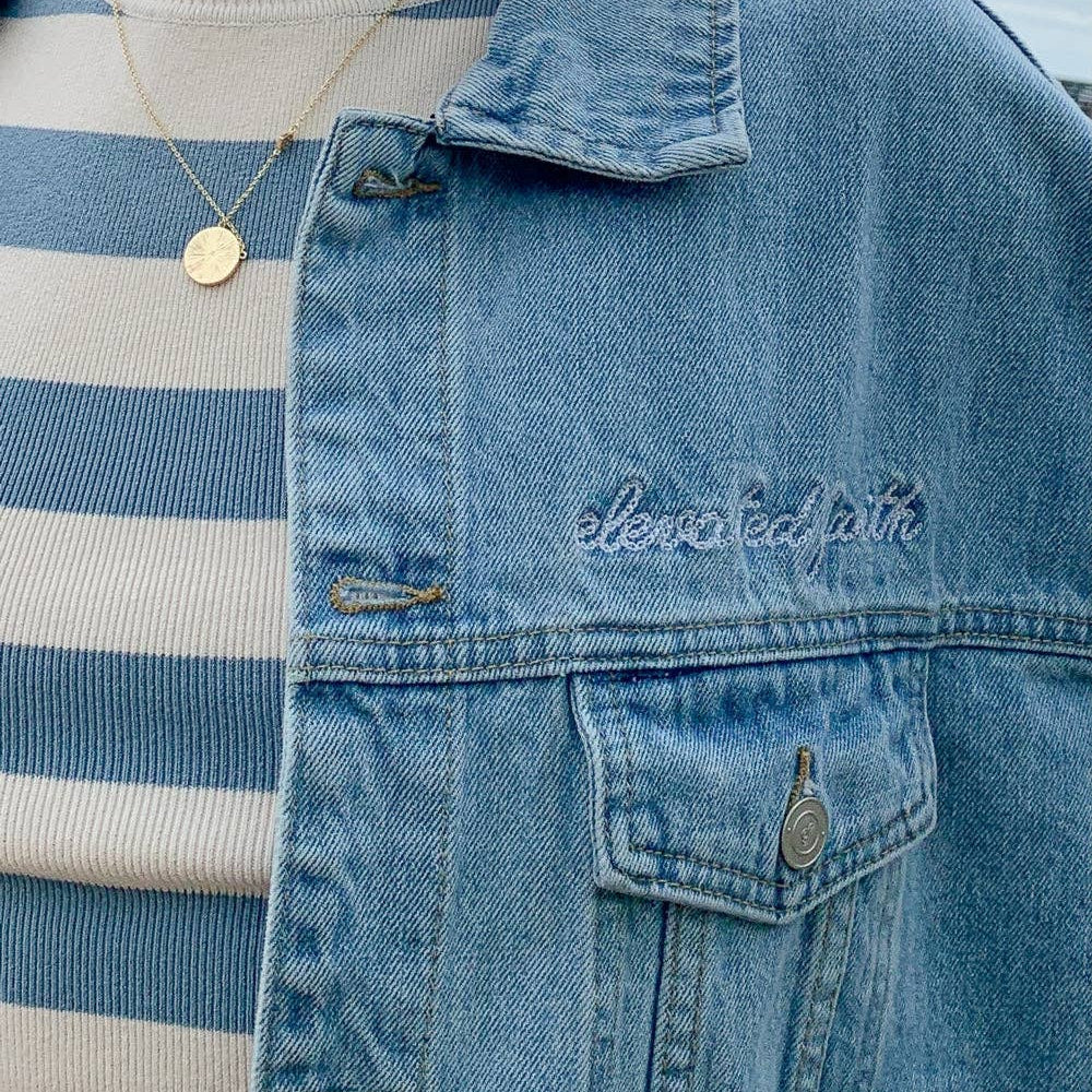 
                  
                    What a Friend In Jesus Denim Jacket - Grace + Diane
                  
                