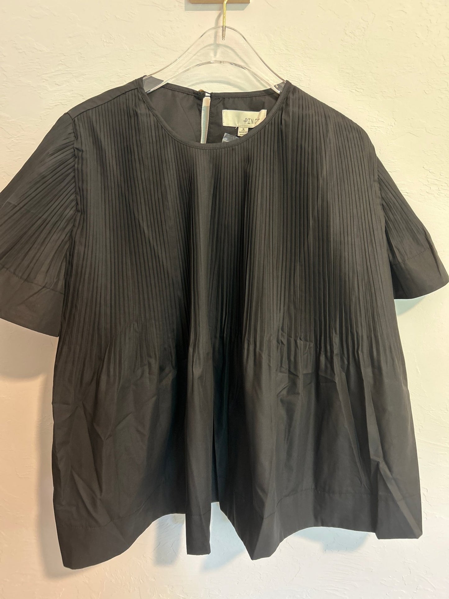 Pleated Black Top - Grace + Diane
