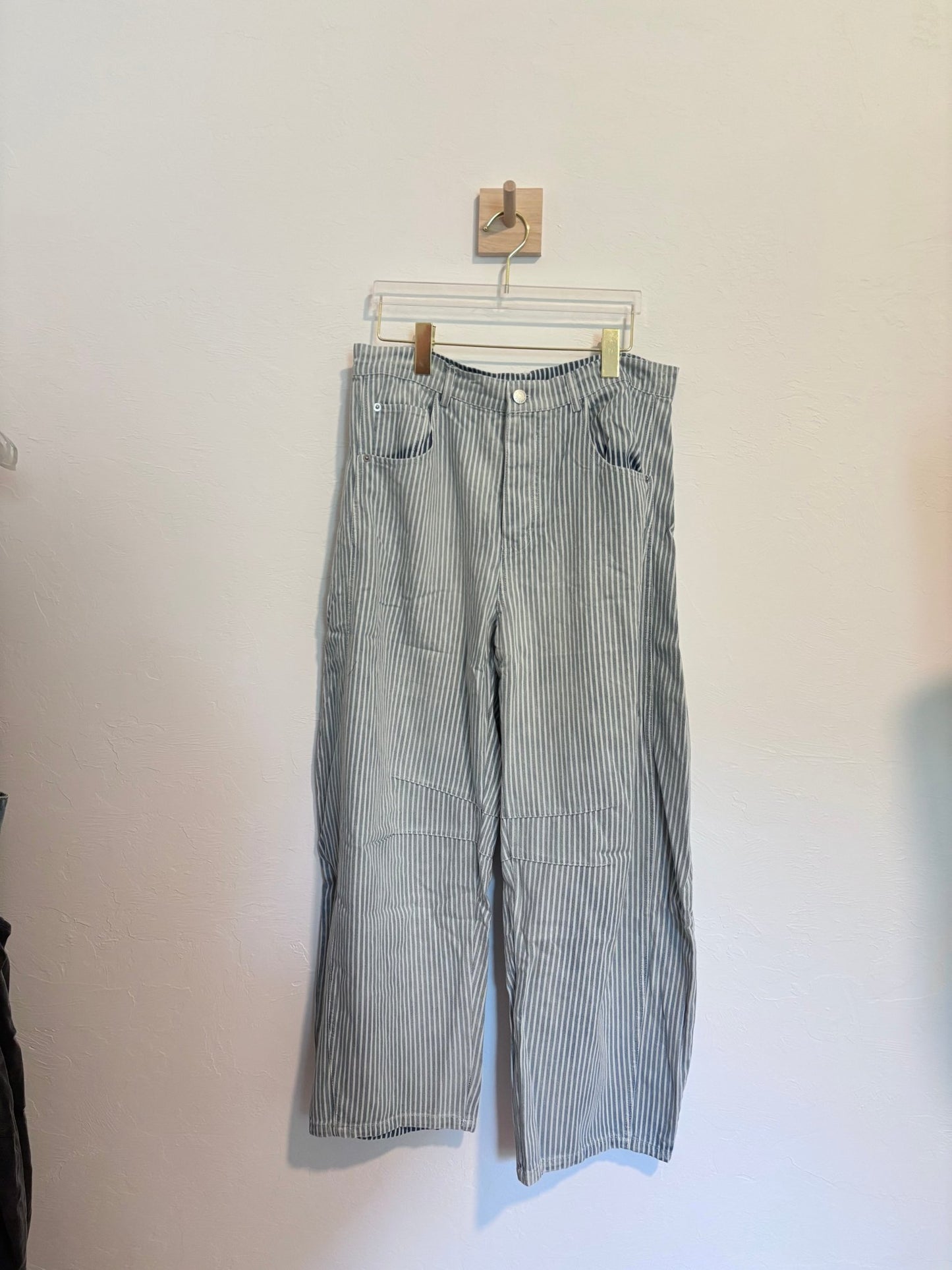 Pinstripe Barrel Jeans - Grace + Diane