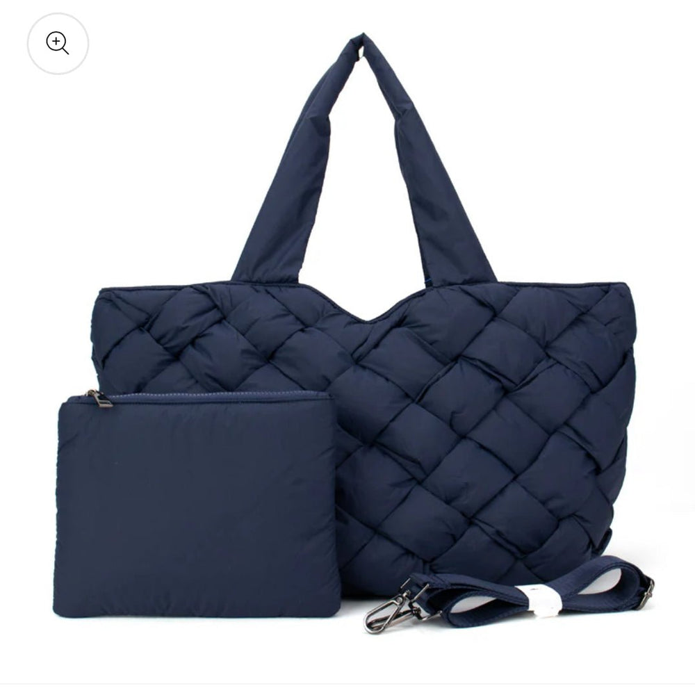 Parker & Hyde Navy Cloud Woven Tote - Grace + Diane